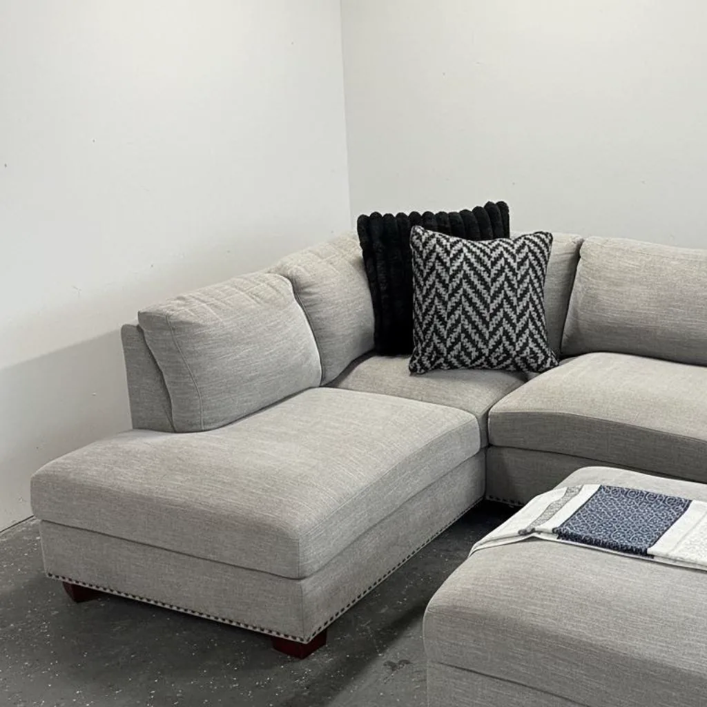 Gray Penelope 2 Piece Sectional w/ Chaise & Ottoman