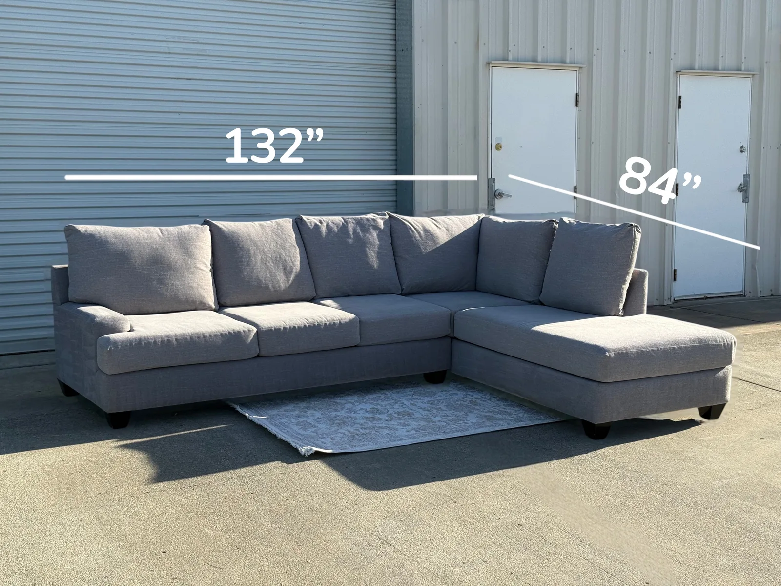 Gray 2 Piece L sectional with RFC