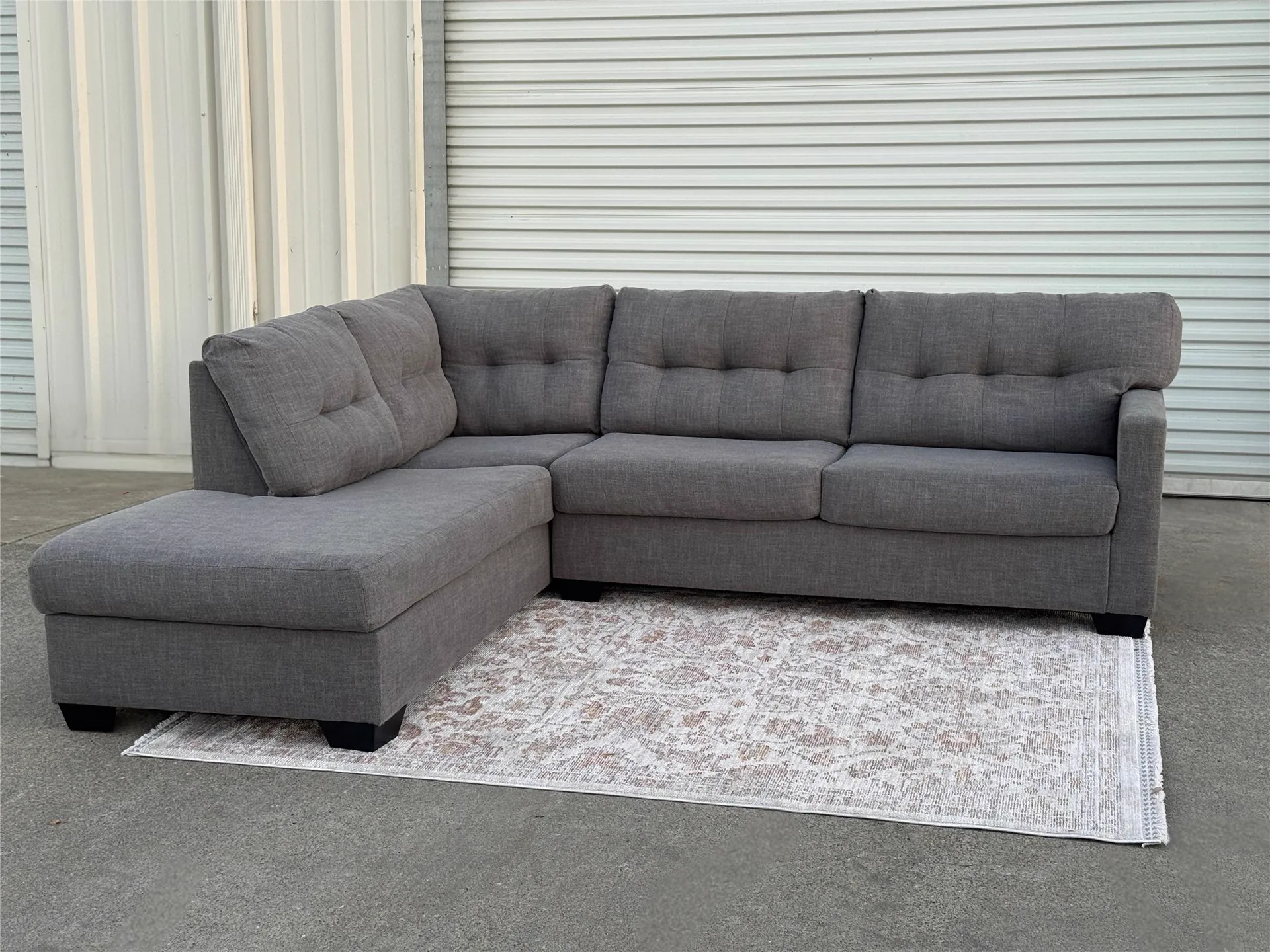 Gray 2 Piece L sectional with LFC