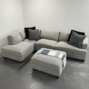 Gray Penelope 2 Piece Sectional w/ Ottoman